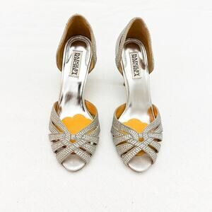 Badgley Mischka | Shoes | Badgley Mischka Womens Unity Wedge  Badgley Mischka Unity Wedge Sandals Pale Gold Rhinestone SZ 8 NEW main image 0